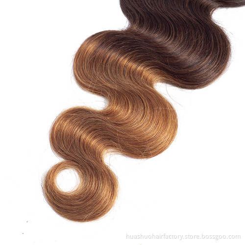 100% Unprocessed from 1 Donor  No Tangle No Shed Ombre Body Wave Bundles Virgin Peruvian Hair